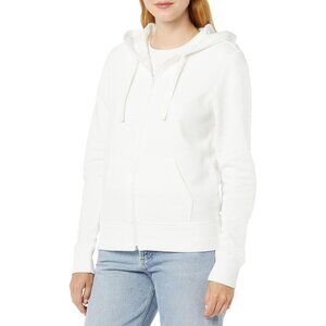 Women’s lvory Fleece Full-Zip Hoodie for Comfort and Style